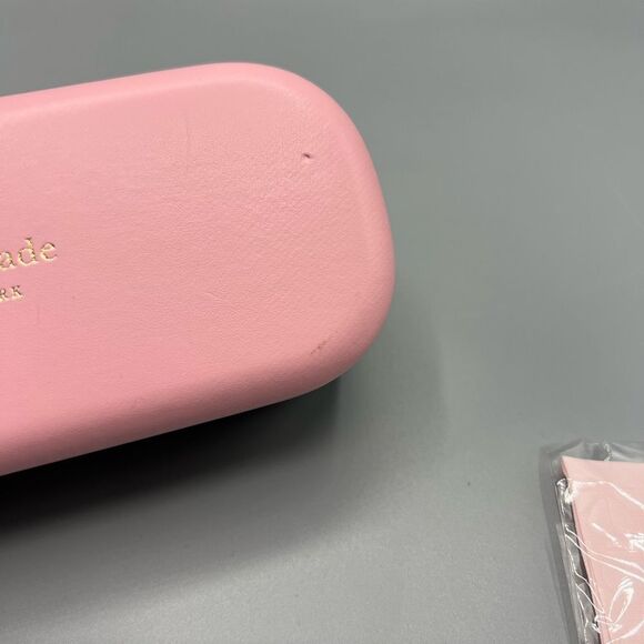 Kate Spade Hello Sunshine Pink Green Hard Shell Eyeglass Case Cleaning Case - Picture 5 of 6